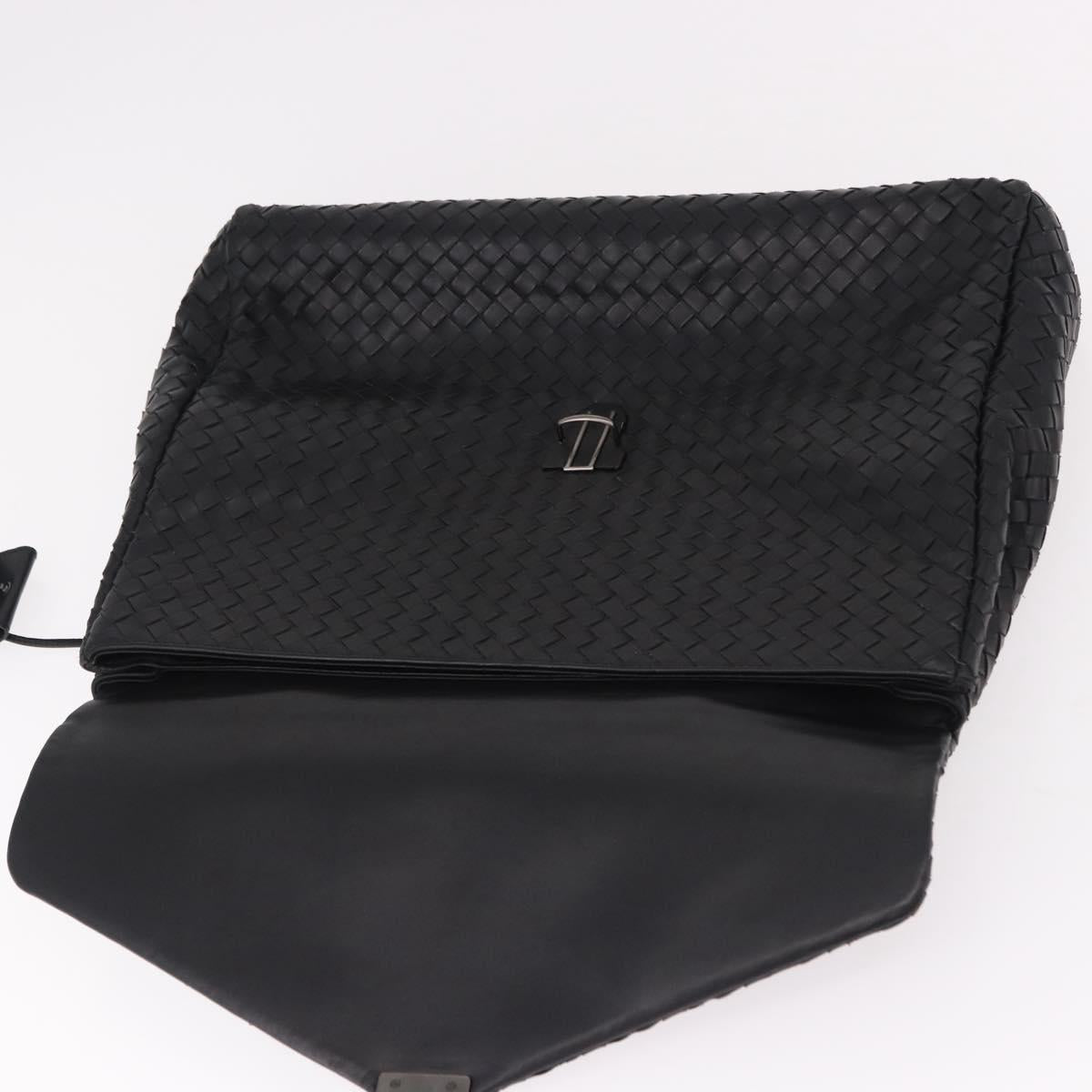 BOTTEGA VENETA INTRECCIATO Briefcase Leather Black 113095 Auth SW2642V