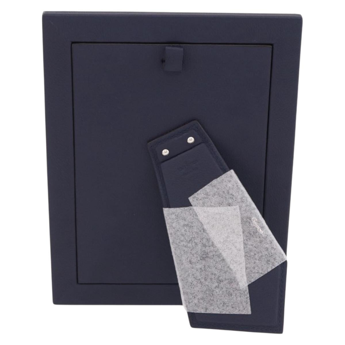 LOUIS VUITTON Cardul Photo Henri MM Photo Frame Leather Navy R98155 Auth SW2644M