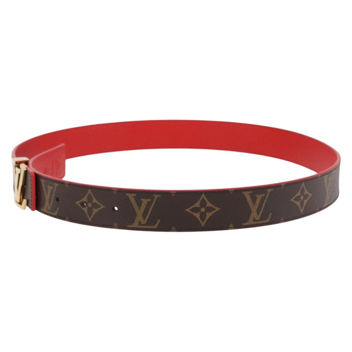 LOUIS VUITTON Monogram Ceinture LV Initials Belt Red LV Auth SW2645M