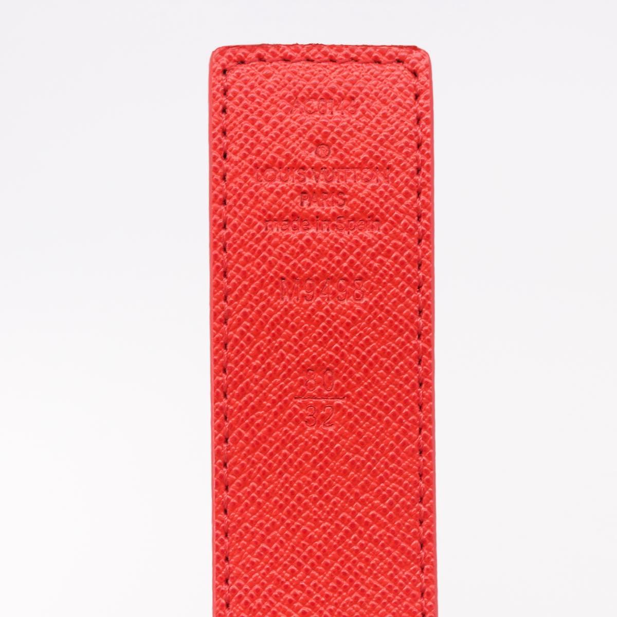 LOUIS VUITTON Monogram Ceinture LV Initials Belt Red LV Auth SW2645M