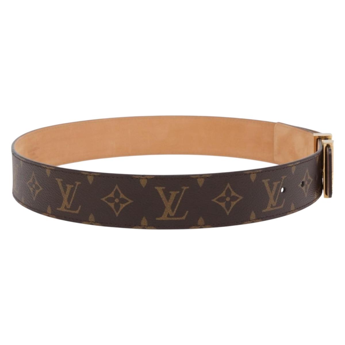 LOUIS VUITTON Monogram Ceinture LV Initials Belt LV Auth SW2646M