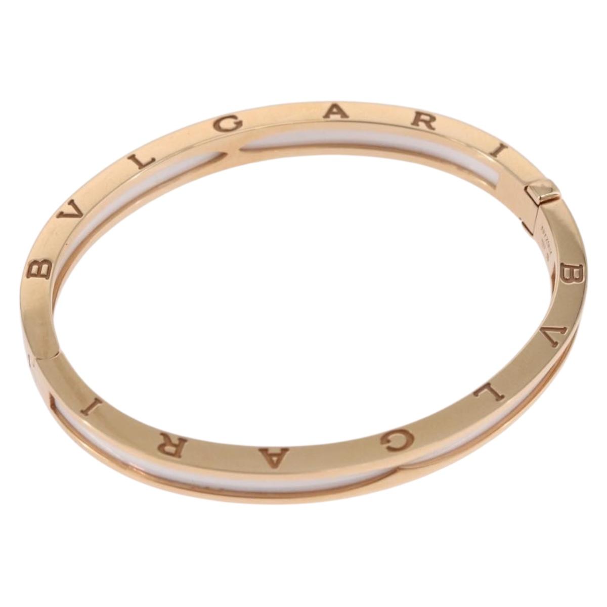 BVLGARI P-Zero One S Bracelet 750PG 26.18g Gold White Auth SW2647SM