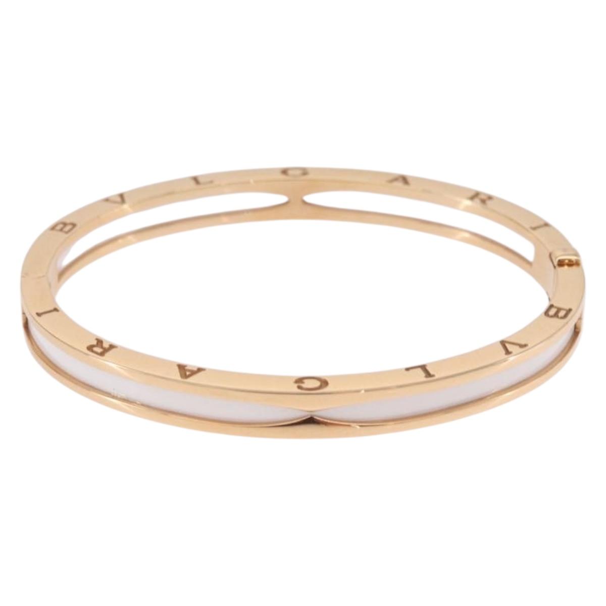 BVLGARI P-Zero One S Bracelet 750PG 26.18g Gold White Auth SW2647SM