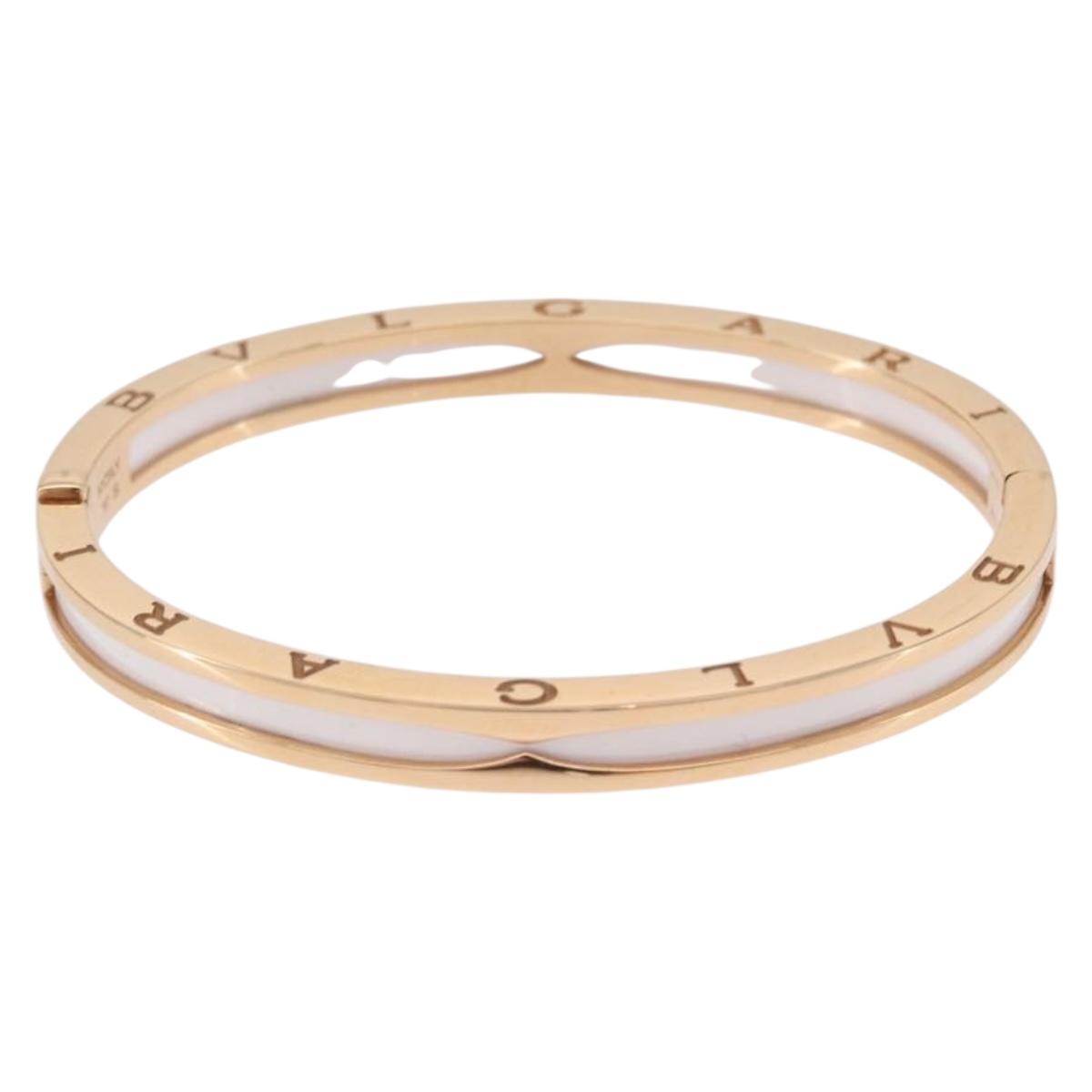 BVLGARI P-Zero One S Bracelet 750PG 26.18g Gold White Auth SW2647SM