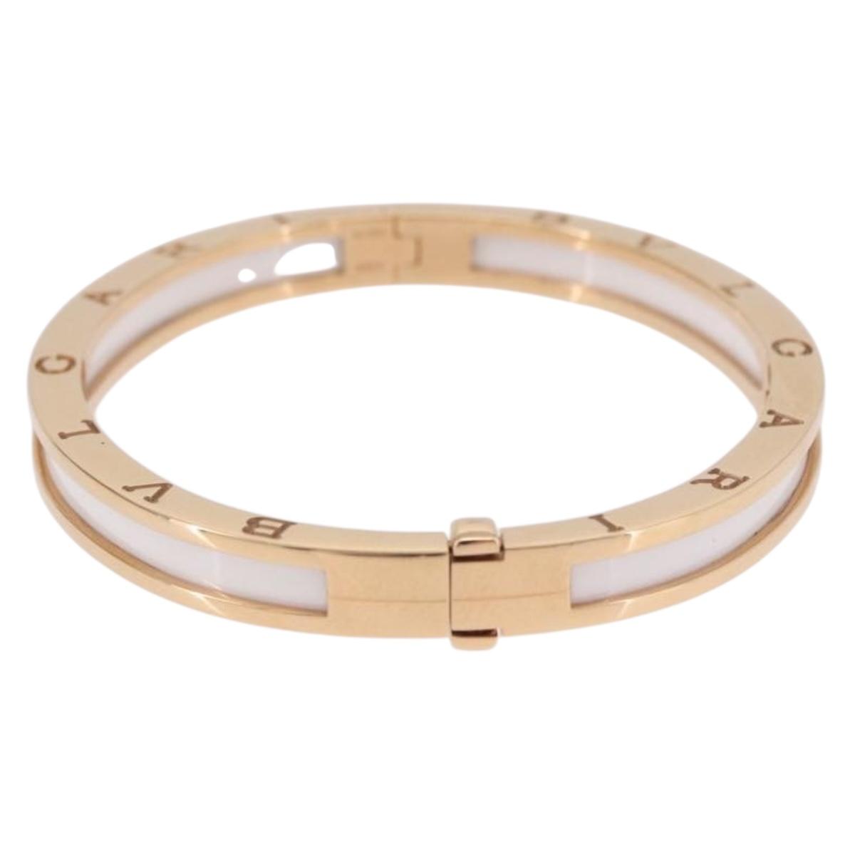 BVLGARI P-Zero One S Bracelet 750PG 26.18g Gold White Auth SW2647SM