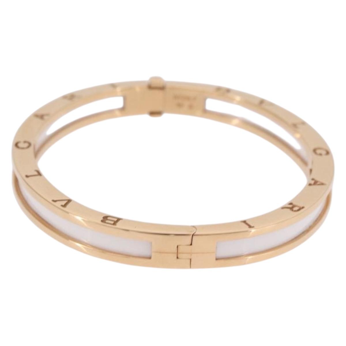 BVLGARI P-Zero One S Bracelet 750PG 26.18g Gold White Auth SW2647SM