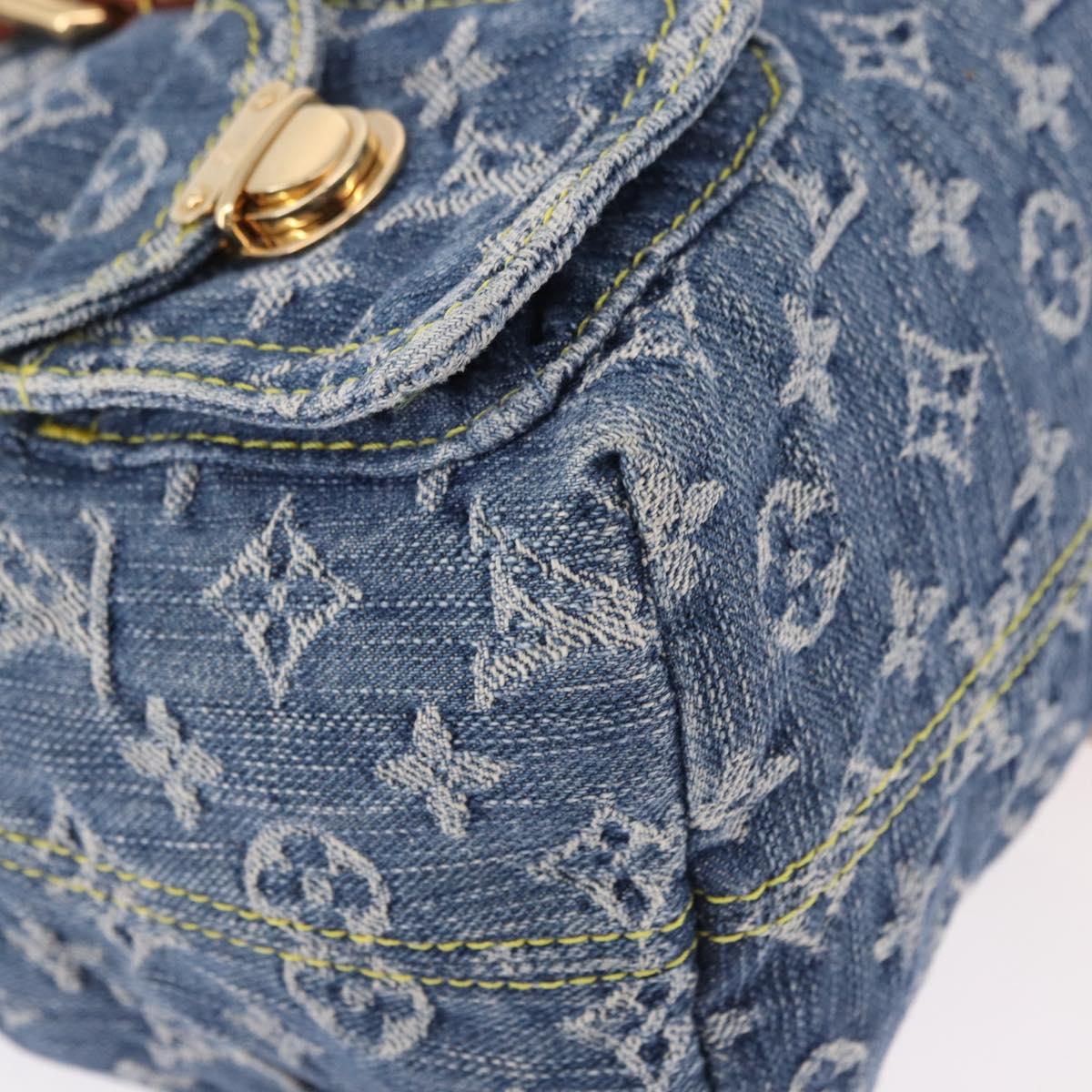 LOUIS VUITTON Monogram Denim Sac A Dos PM Backpack Blue LV Auth SW2648SM