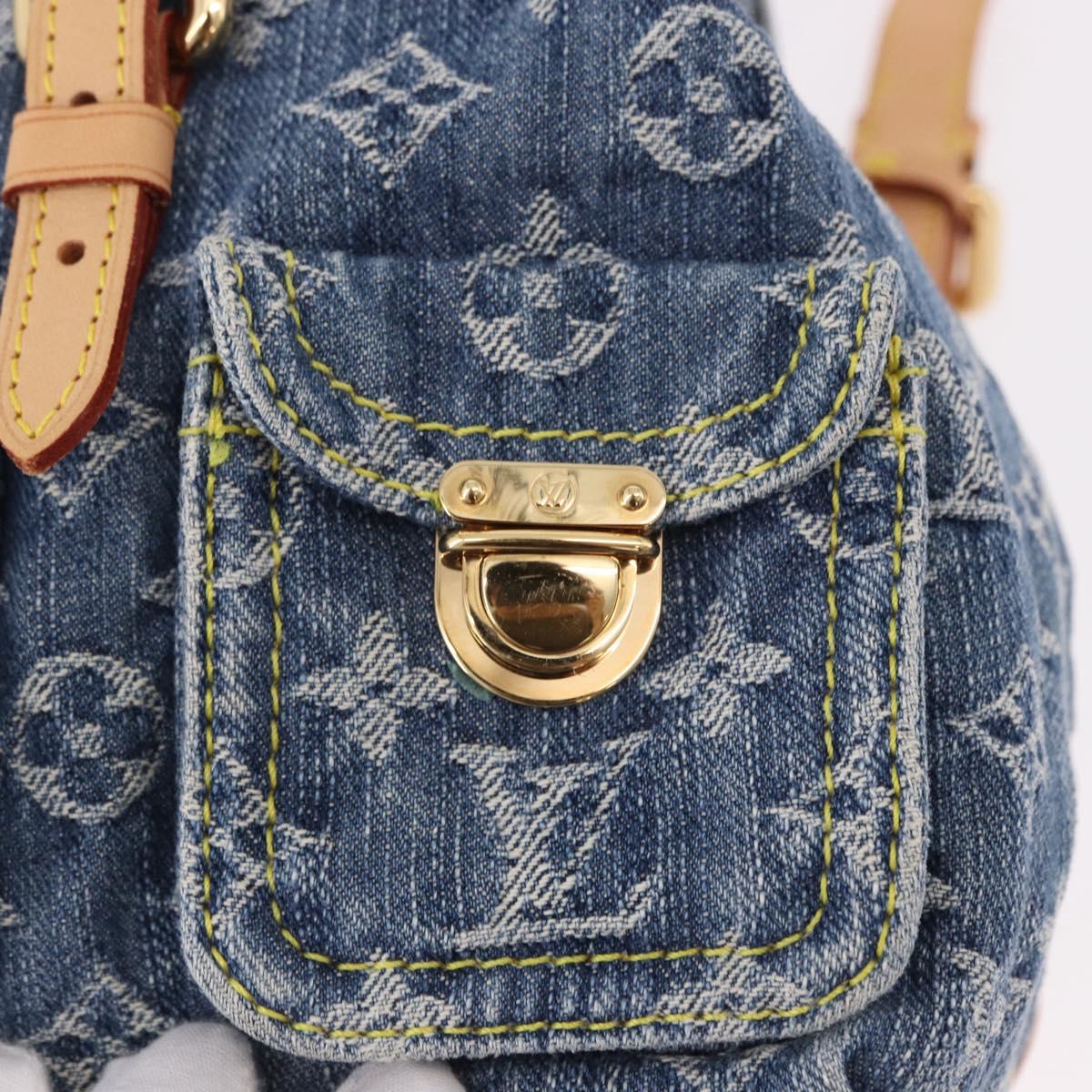LOUIS VUITTON Monogram Denim Sac A Dos PM Backpack Blue LV Auth SW2648SM