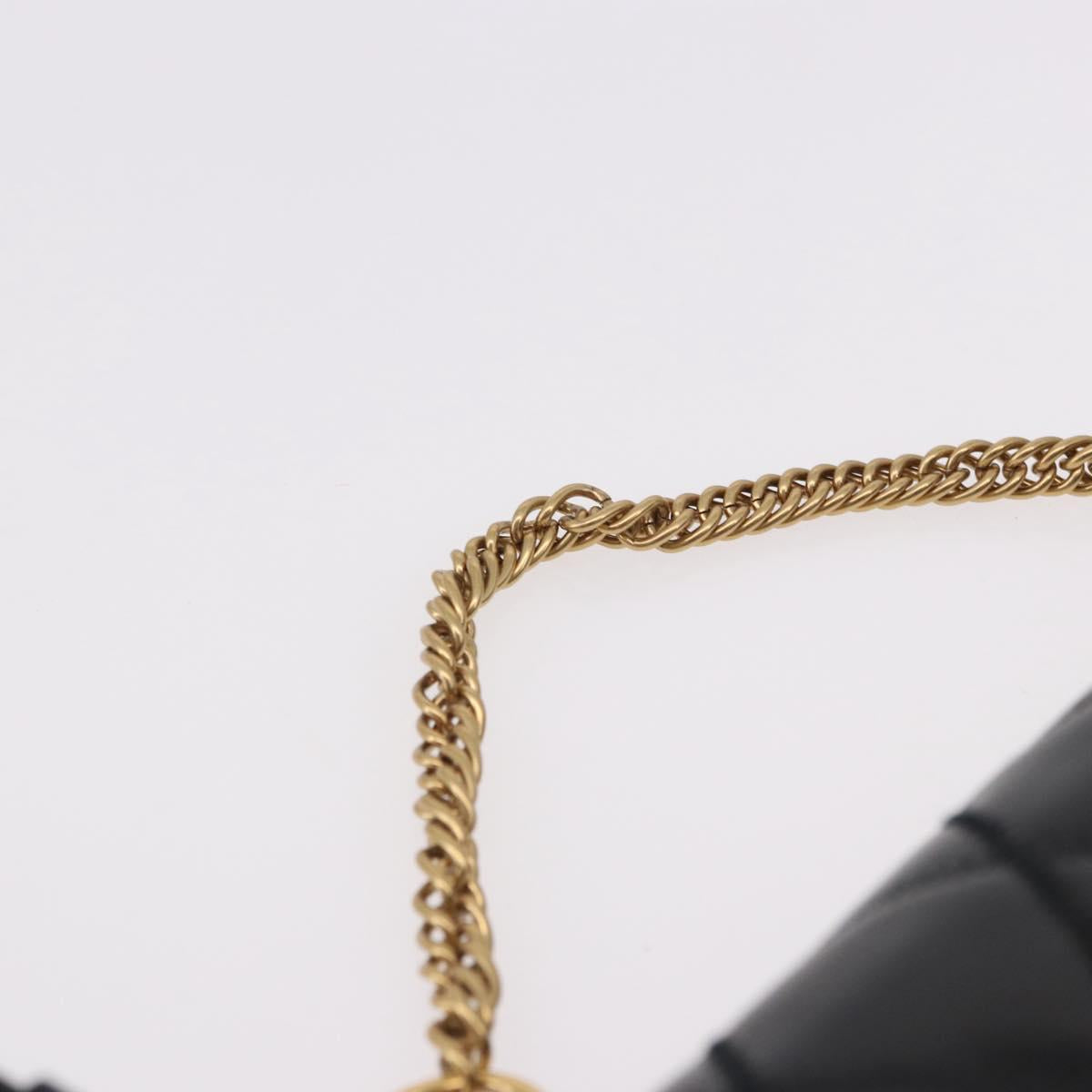 GIVENCHY Chain Shoulder Bag Leather Black Gold Auth SW2652M