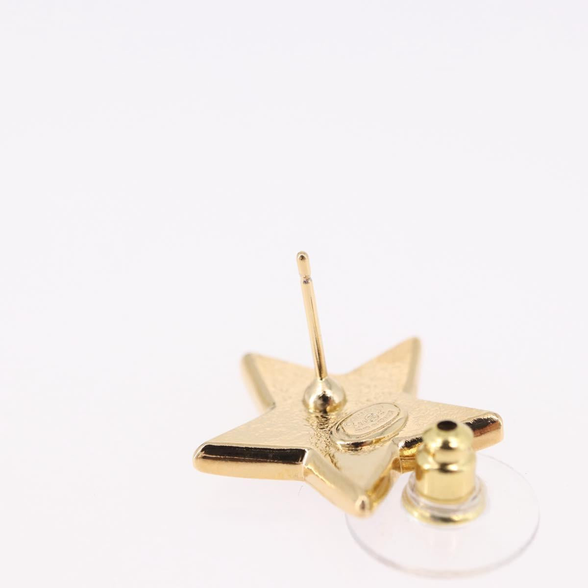 CHANEL Star Coco Mark Pierce Metal Gold Tone CC Auth SW2654SAM