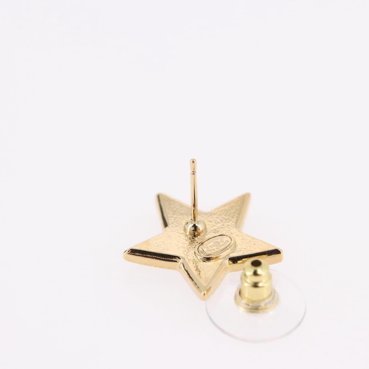 CHANEL Star Coco Mark Pierce Metal Gold Tone CC Auth SW2654SAM