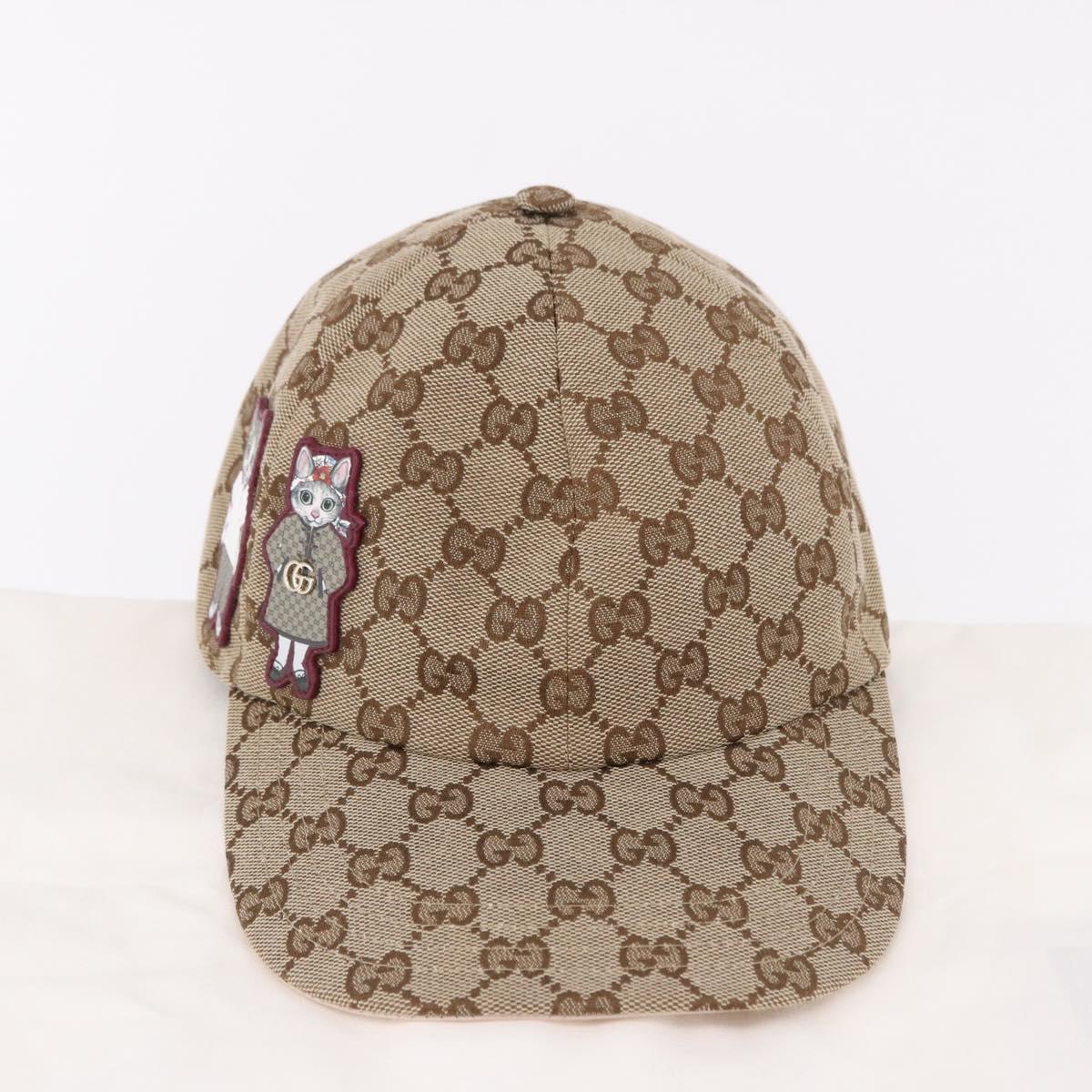 GUCCI GG Canvas Yuko Higuchi Baseball Cap Beige Pink Auth SW2657SM