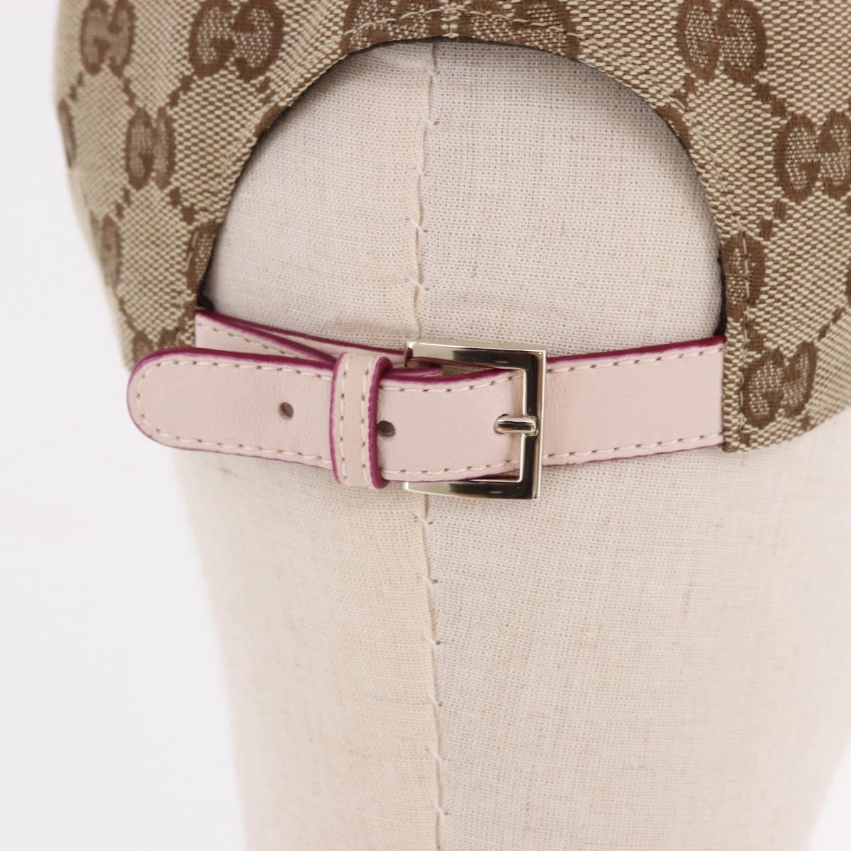 GUCCI GG Canvas Yuko Higuchi Baseball Cap Beige Pink Auth SW2657SM