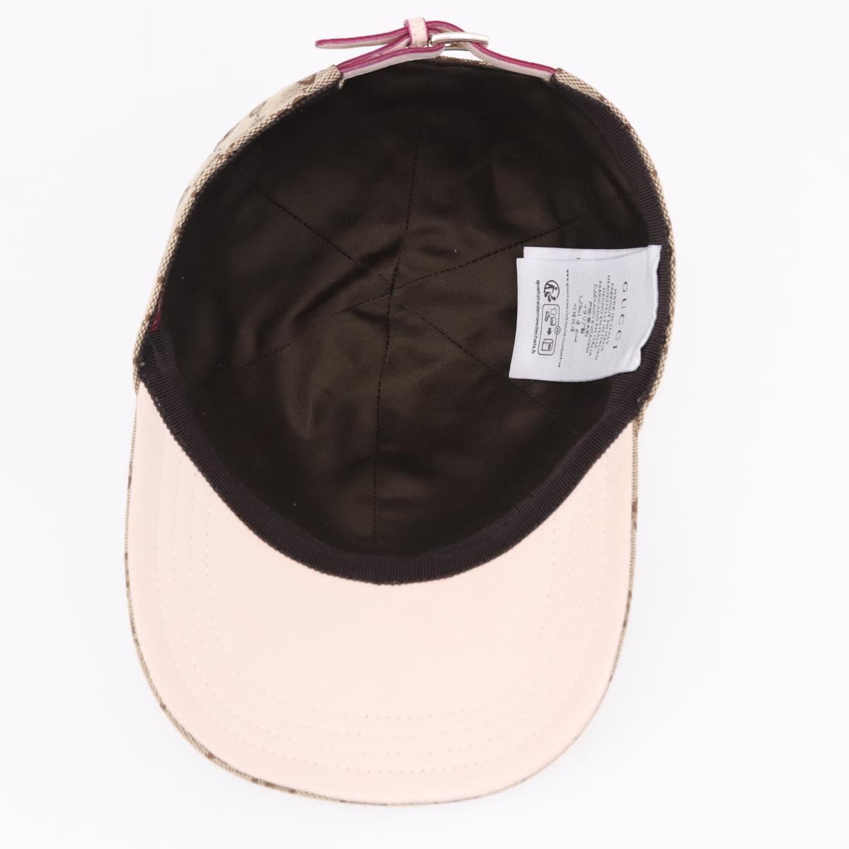 GUCCI GG Canvas Yuko Higuchi Baseball Cap Beige Pink Auth SW2657SM