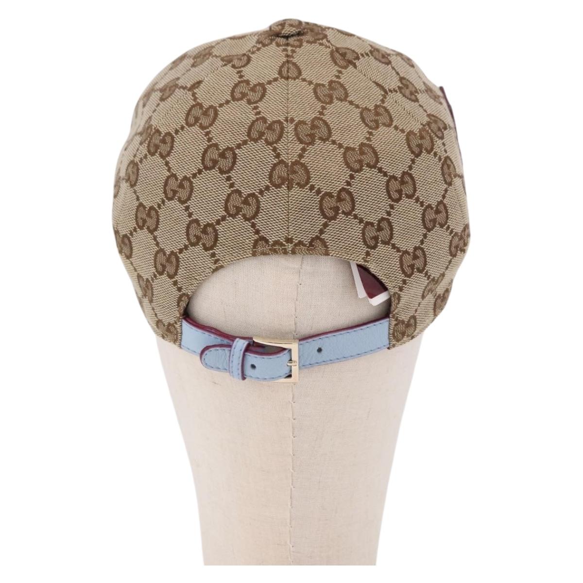 GUCCI GG Canvas Yuko Higuchi Baseball Cap Beige Light Blue Auth SW2658SM