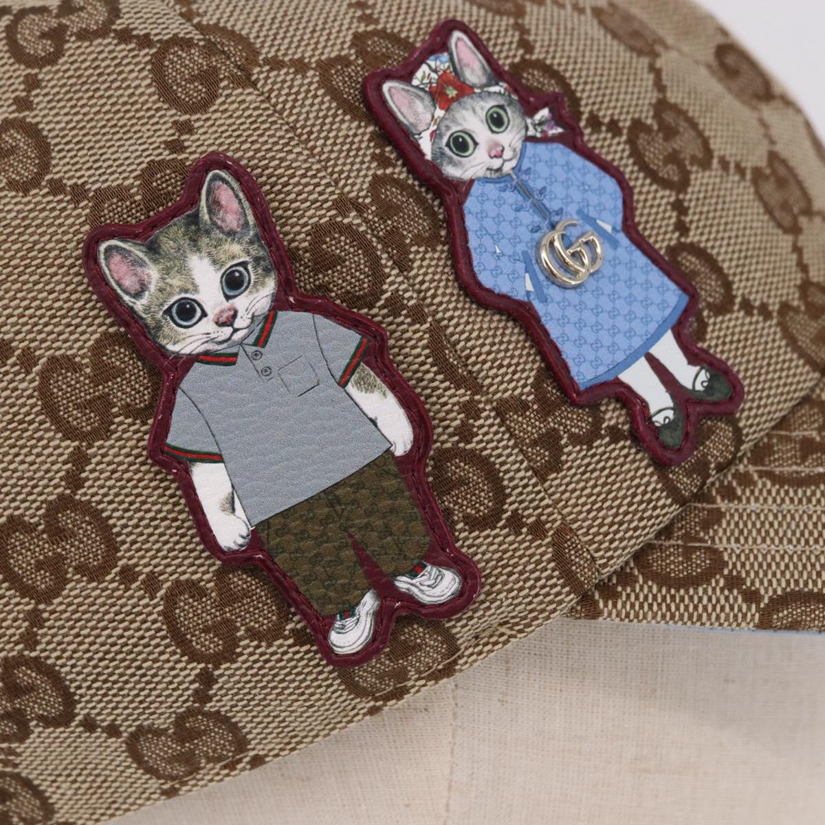 GUCCI GG Canvas Yuko Higuchi Baseball Cap Beige Light Blue Auth SW2658SM