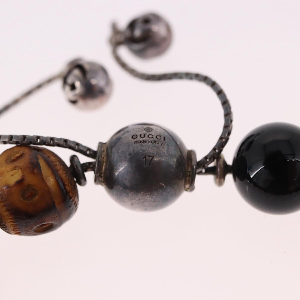 GUCCI Beads Bracelet Metal Multicolor Silver Auth SW2659M