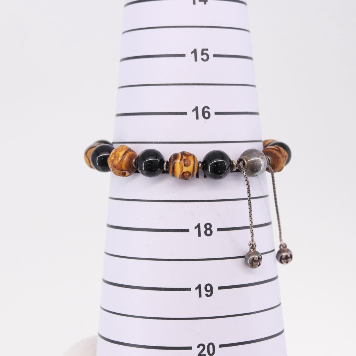 GUCCI Beads Bracelet Metal Multicolor Silver Auth SW2659M