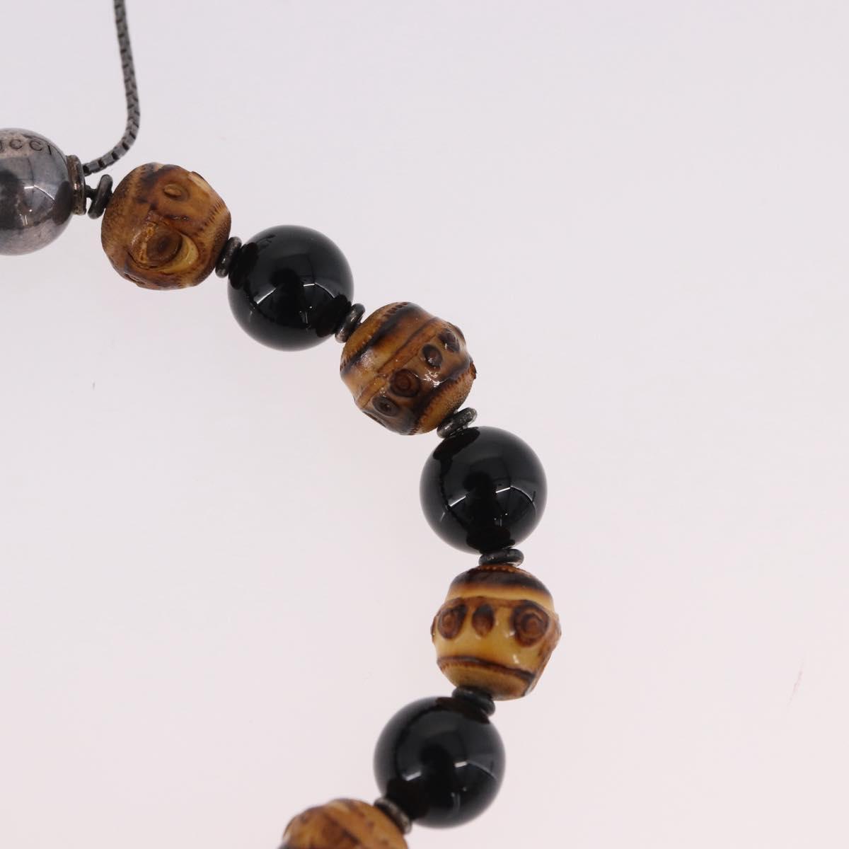 GUCCI Beads Bracelet Metal Multicolor Silver Auth SW2659M