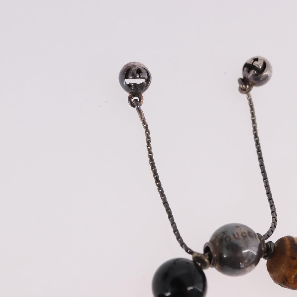 GUCCI Beads Bracelet Metal Multicolor Silver Auth SW2659M
