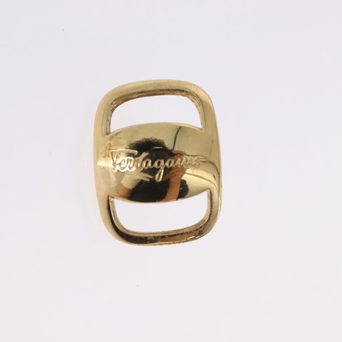 Salvatore Ferragamo Pierce Brooch Ring Metal 5 Set Gold Silver Auth SW2660