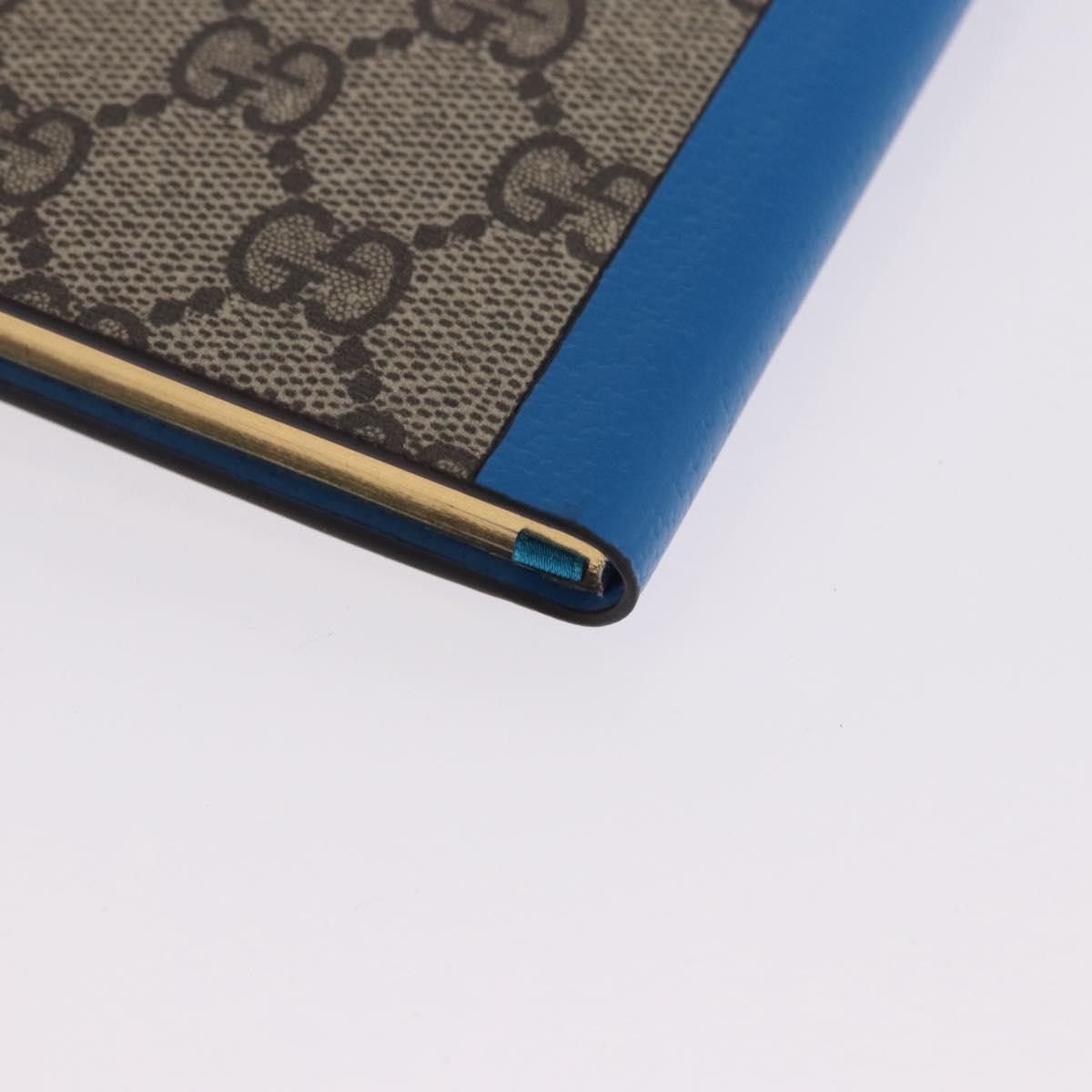 GUCCI GG Supreme Disney Donald Duck Note Book Leather Beige Blue Auth SW2661M