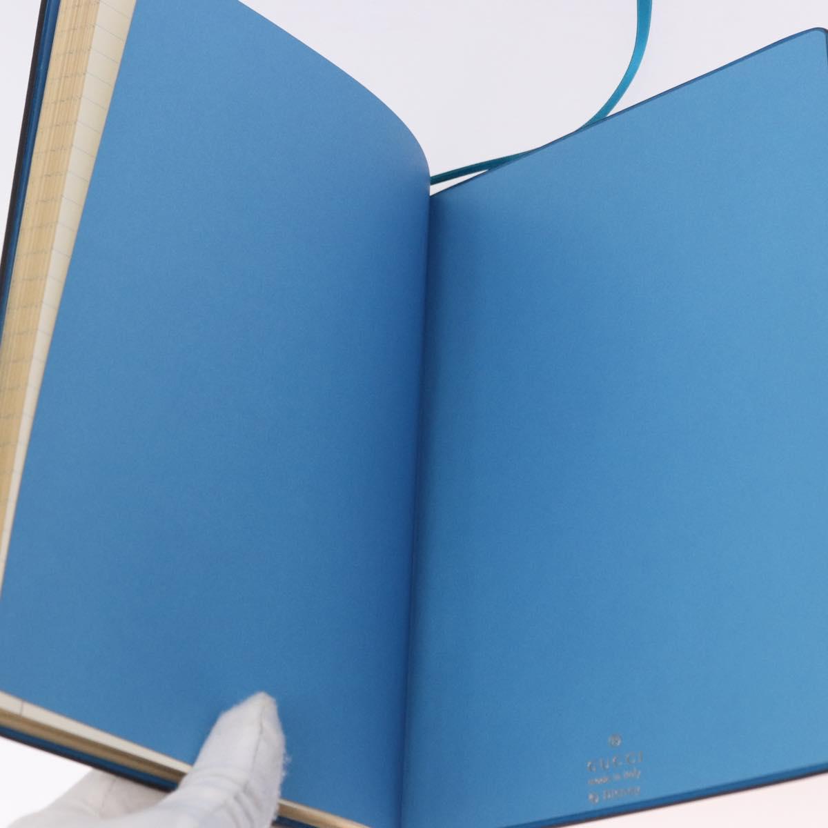GUCCI GG Supreme Disney Donald Duck Note Book Leather Beige Blue Auth SW2661M