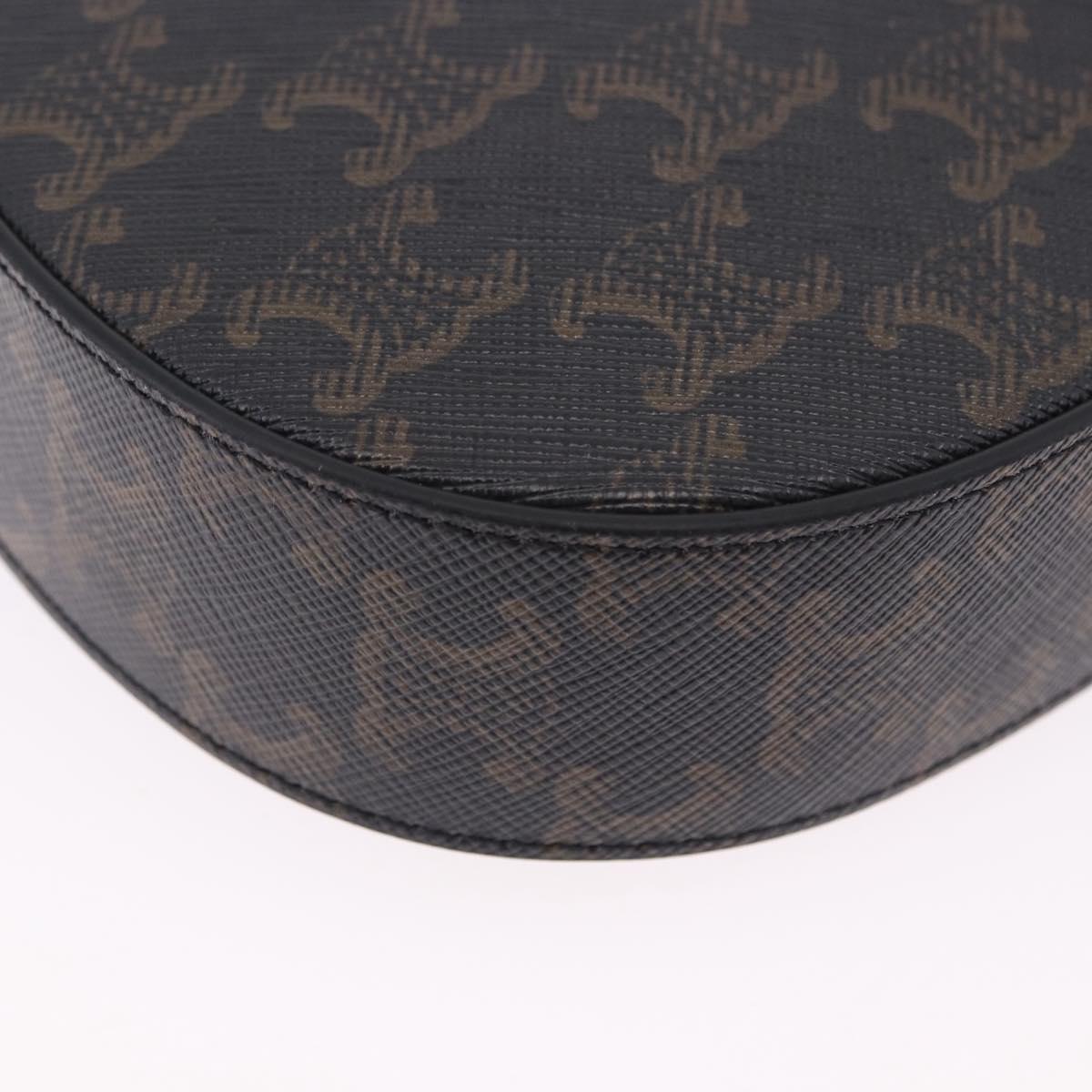 CELINE Triomphe Medium Tilley Bag Shoulder Bag PVC Black Auth SW2664SAM