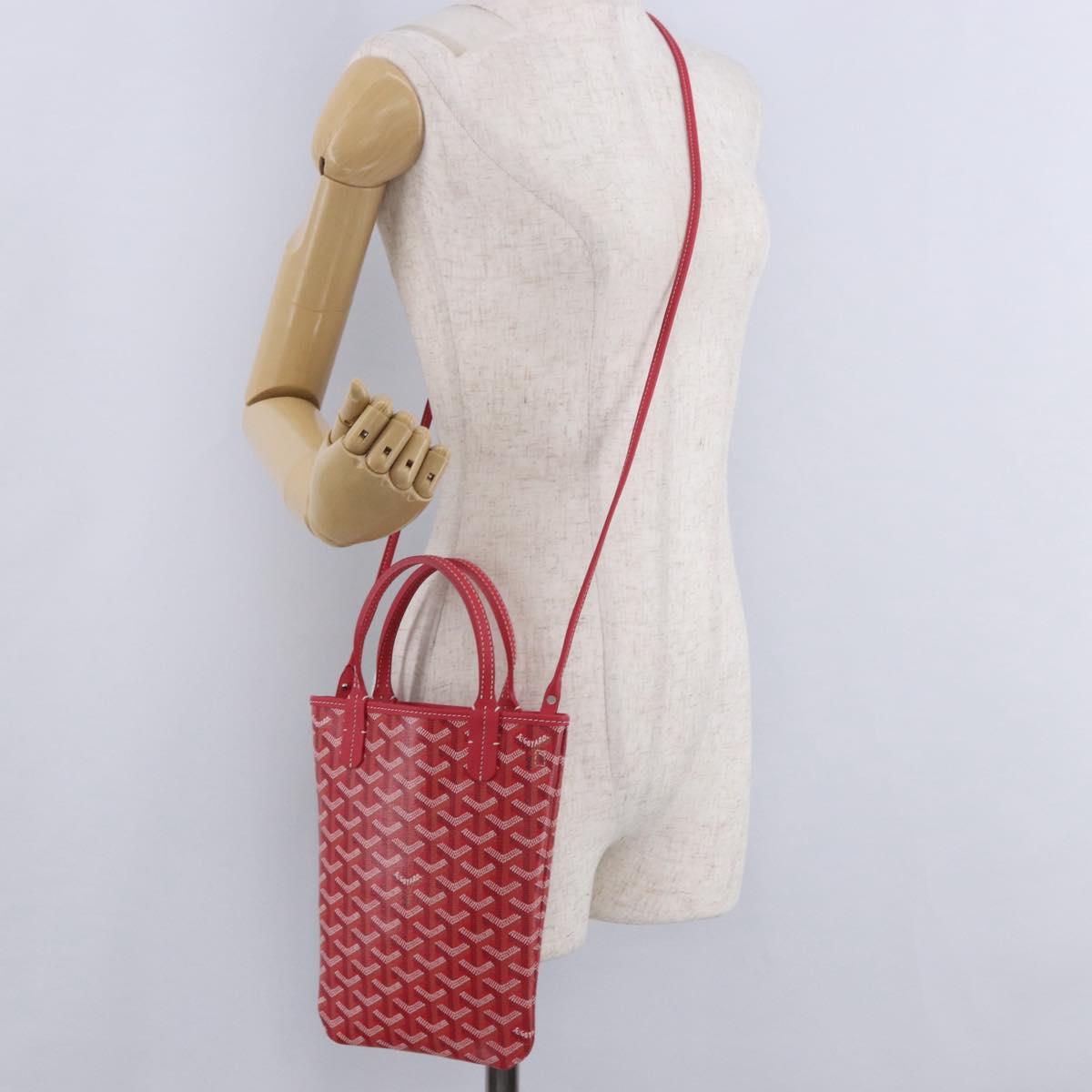 GOYARD Herringbone 2025 Only Poitiers Bag Bag PVC 2way Red Auth SW2665SM