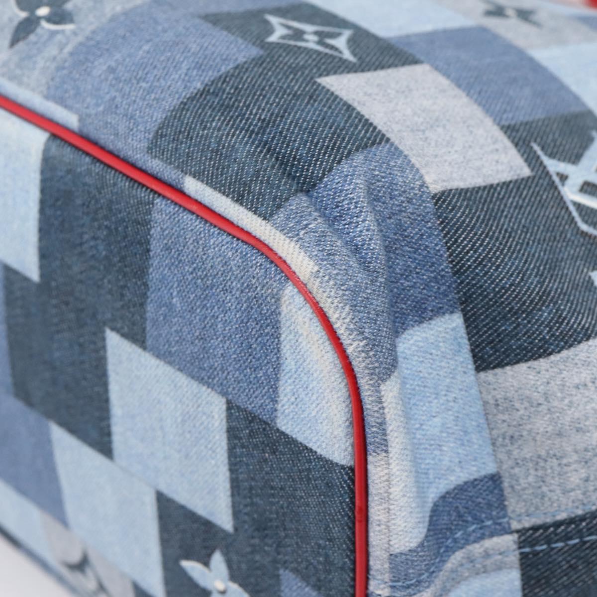 LOUIS VUITTON Monogram Denim Neverfull MM Tote Bag Blue M44981 LV Auth SW2668SM
