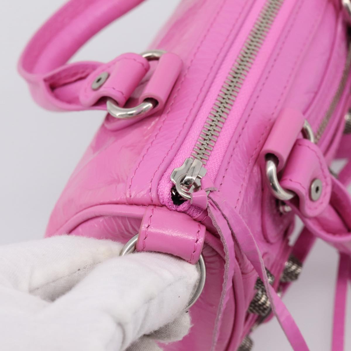 BALENCIAGA Le Cagole Nano Duffel Bag Leather 2way Pink 792599 Auth SW2670SAM