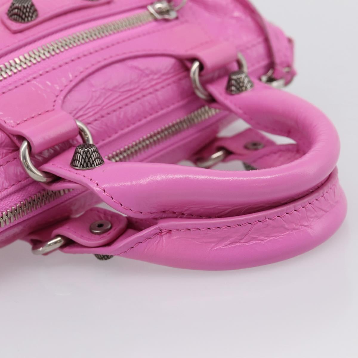 BALENCIAGA Le Cagole Nano Duffel Bag Leather 2way Pink 792599 Auth SW2670SAM