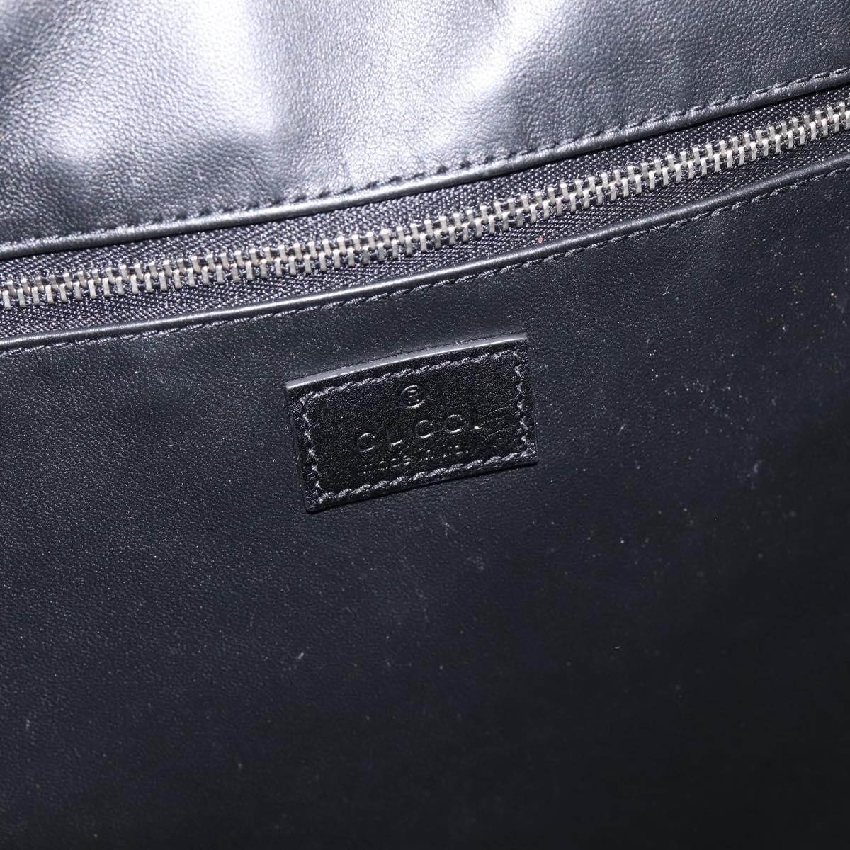 GUCCI Jackie Shoulder Bag Leather 2way Black Silver 764202 Auth SW2671SAM