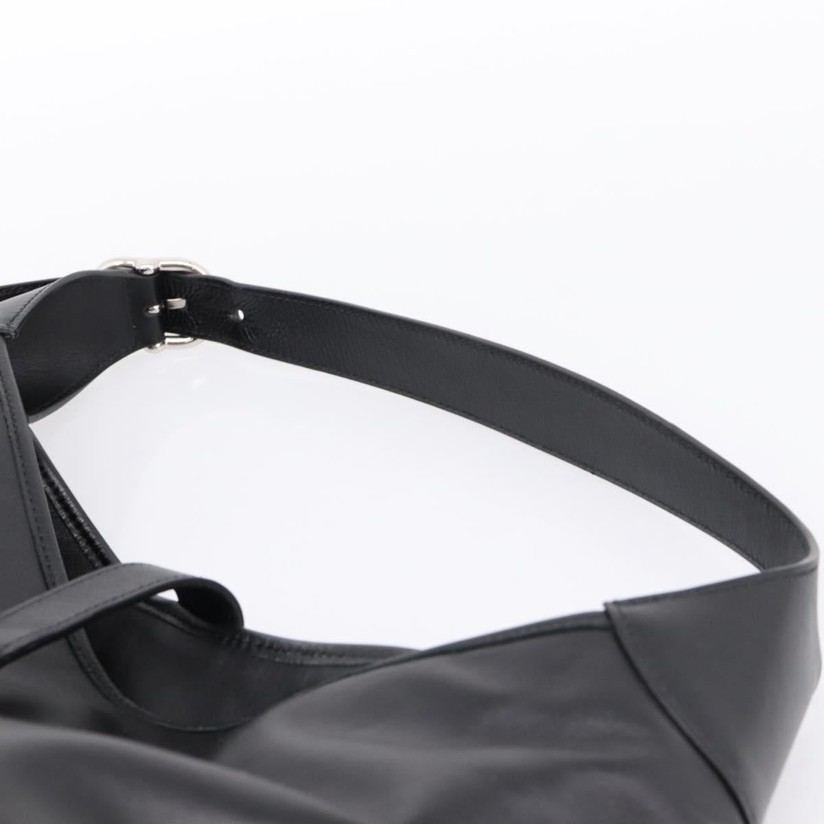 GUCCI Jackie Shoulder Bag Leather 2way Black Silver 764202 Auth SW2671SAM