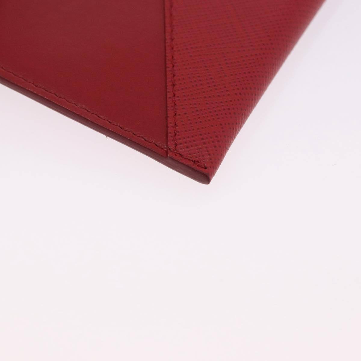 PRADA Chain Wallet Pouch Safifano Red Gold Tone Auth SW2674V