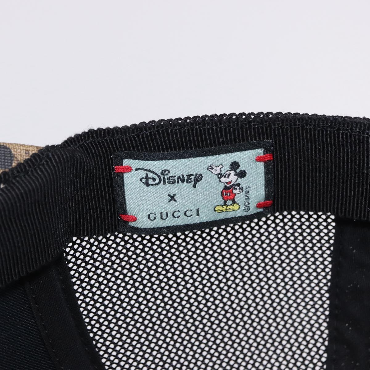 GUCCI Disney MicroGG Supreme Baseball Cap PVC Beige 602979 Auth SW2676SAM