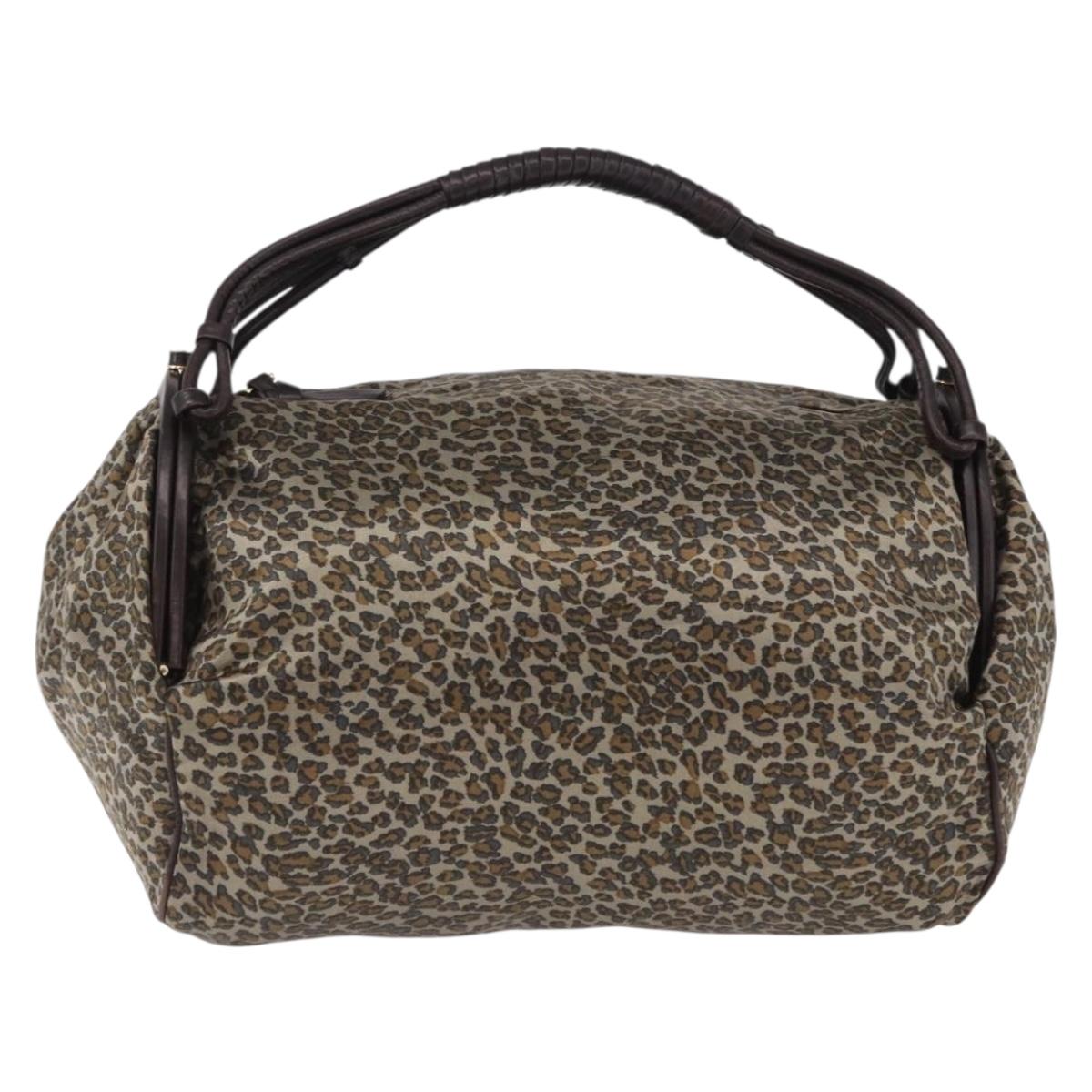 BOTTEGAVENETA Shoulder Bag Satin Brown Gold Tone Auth SW2678V