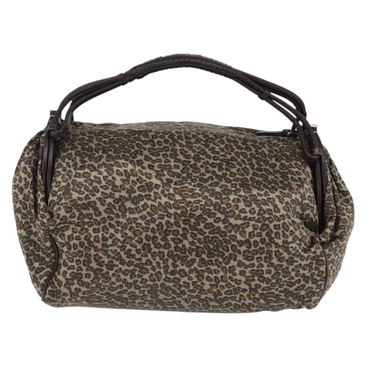 BOTTEGAVENETA Shoulder Bag Satin Brown Gold Tone Auth SW2678V