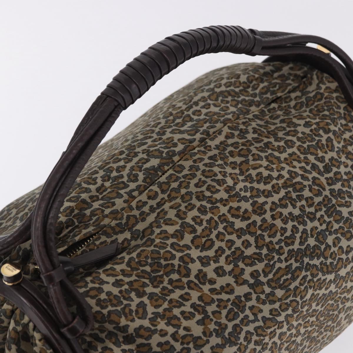 BOTTEGAVENETA Shoulder Bag Satin Brown Gold Tone Auth SW2678V