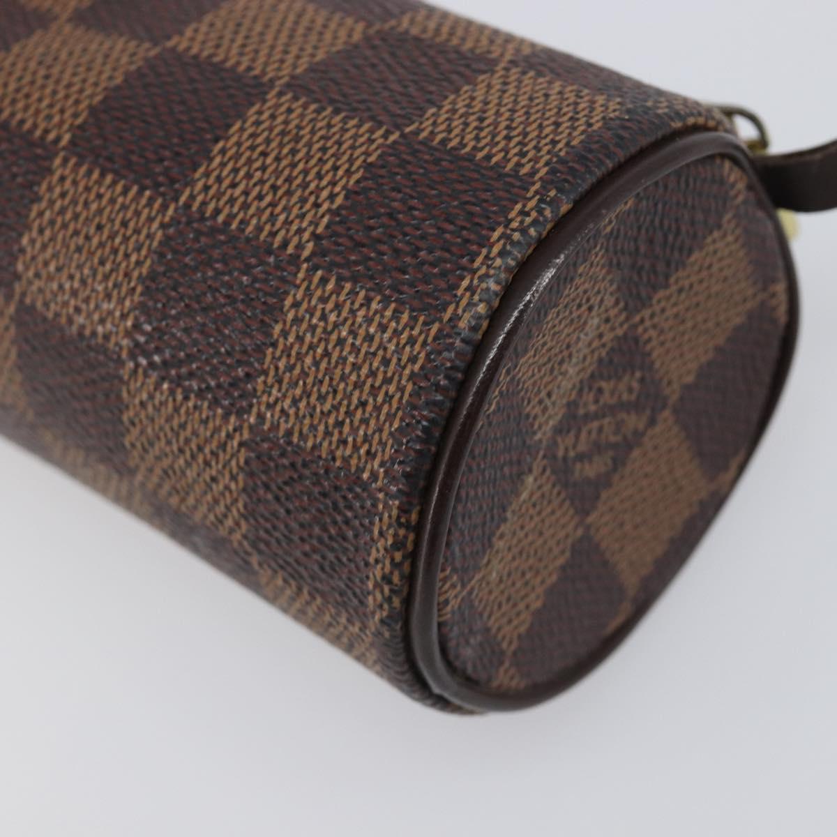 LOUIS VUITTON Damier Ebene Papillon Pouch LV Auth SW2679