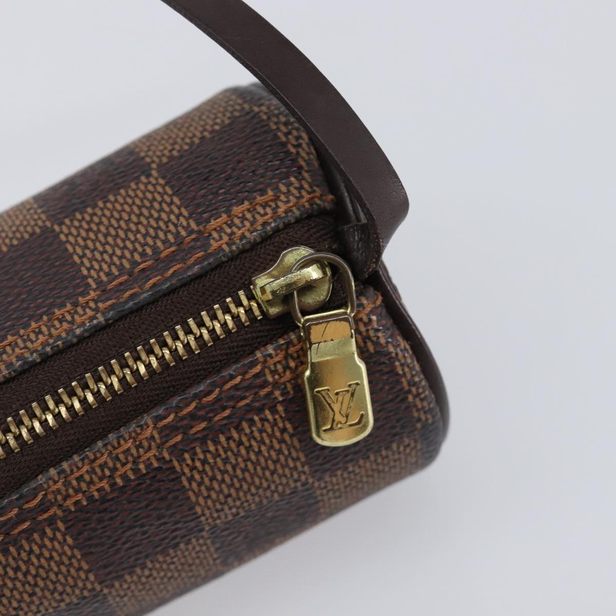 LOUIS VUITTON Damier Ebene Papillon Pouch LV Auth SW2679