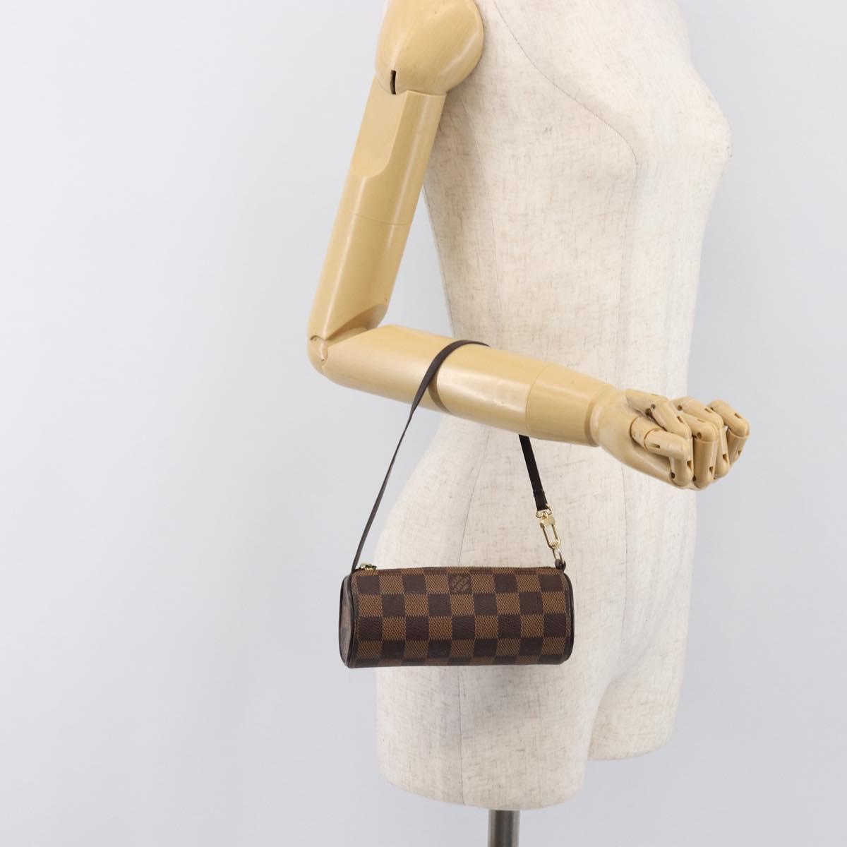 LOUIS VUITTON Damier Ebene Papillon Pouch LV Auth SW2679