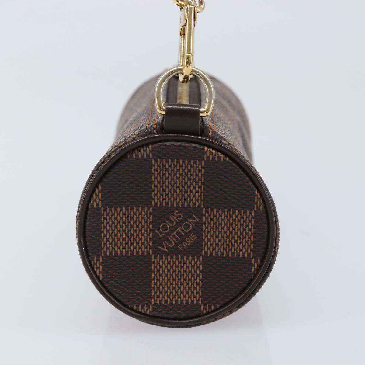 LOUIS VUITTON Damier Ebene Papillon Pouch LV Auth SW2679