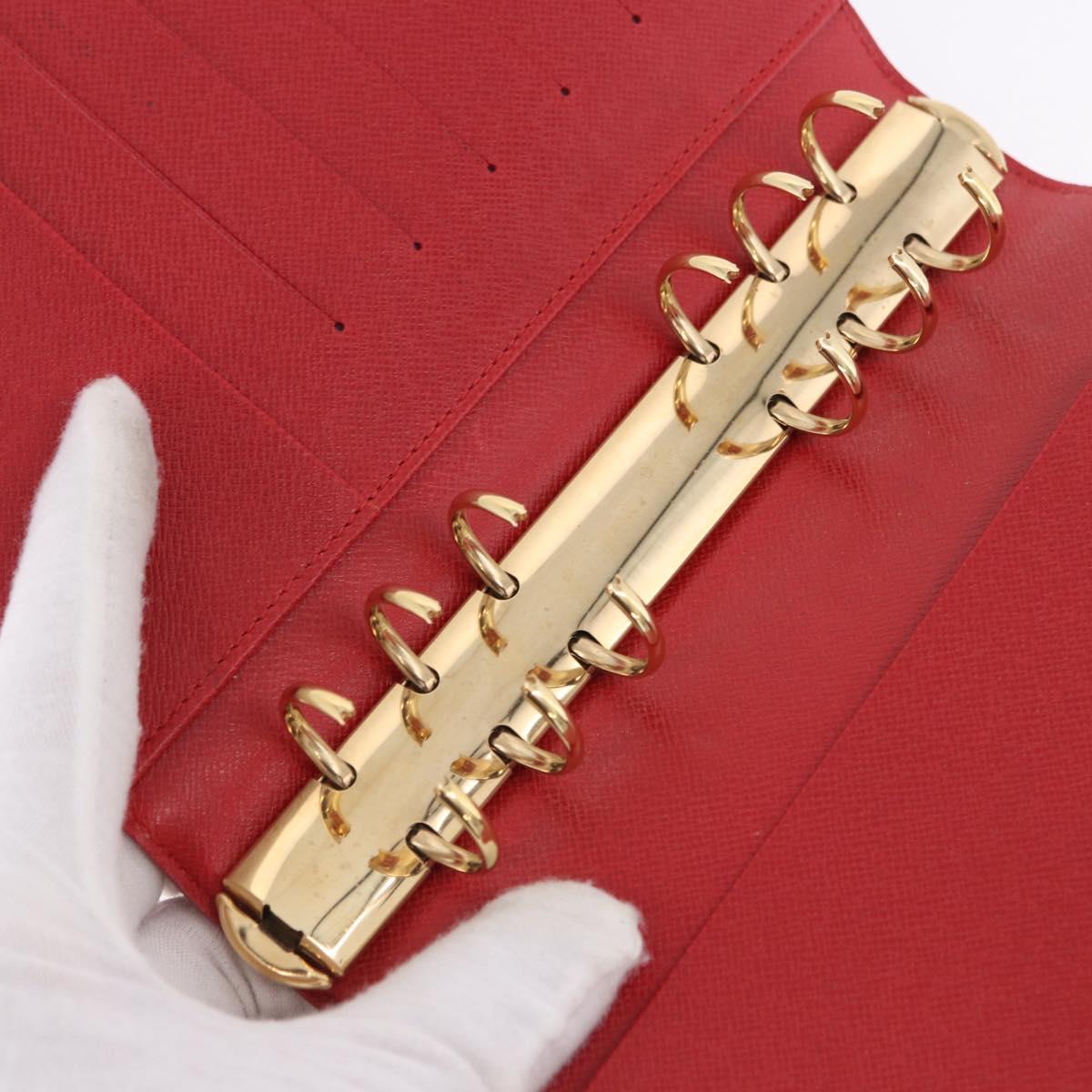 LOUIS VUITTON Epi Agenda MM Day Planner Cover Red R20047 LV Auth SW2682