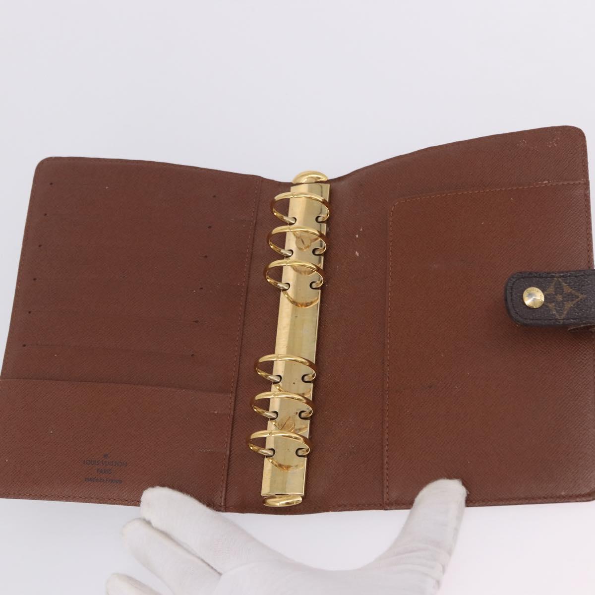 LOUIS VUITTON Monogram Agenda MM Day Planner Cover R20105 LV Auth SW2683