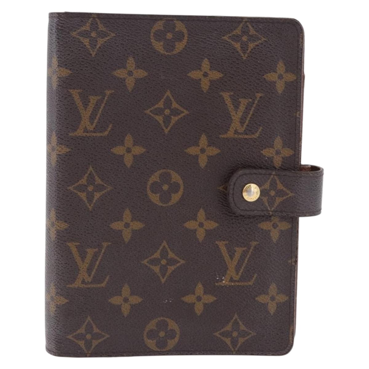 LOUIS VUITTON Monogram Agenda MM Day Planner Cover R20105 LV Auth SW2683