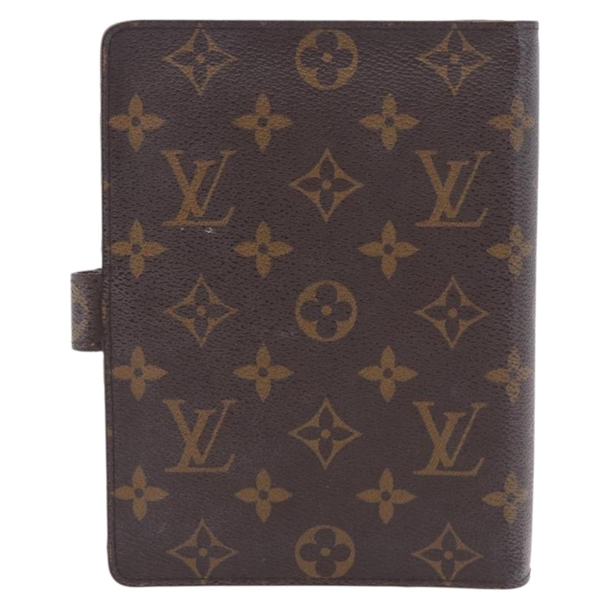 LOUIS VUITTON Monogram Agenda MM Day Planner Cover R20105 LV Auth SW2683