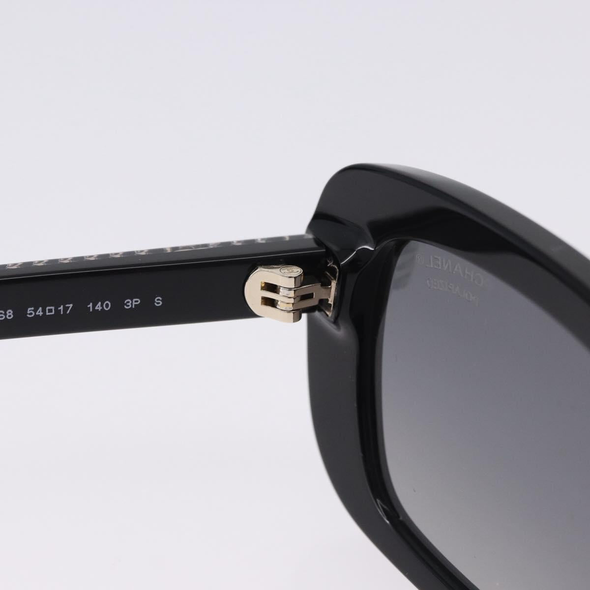 CHANEL COCO Mark Chain Rectangle Shape Sunglasses plastic CC Auth SW2687SAM
