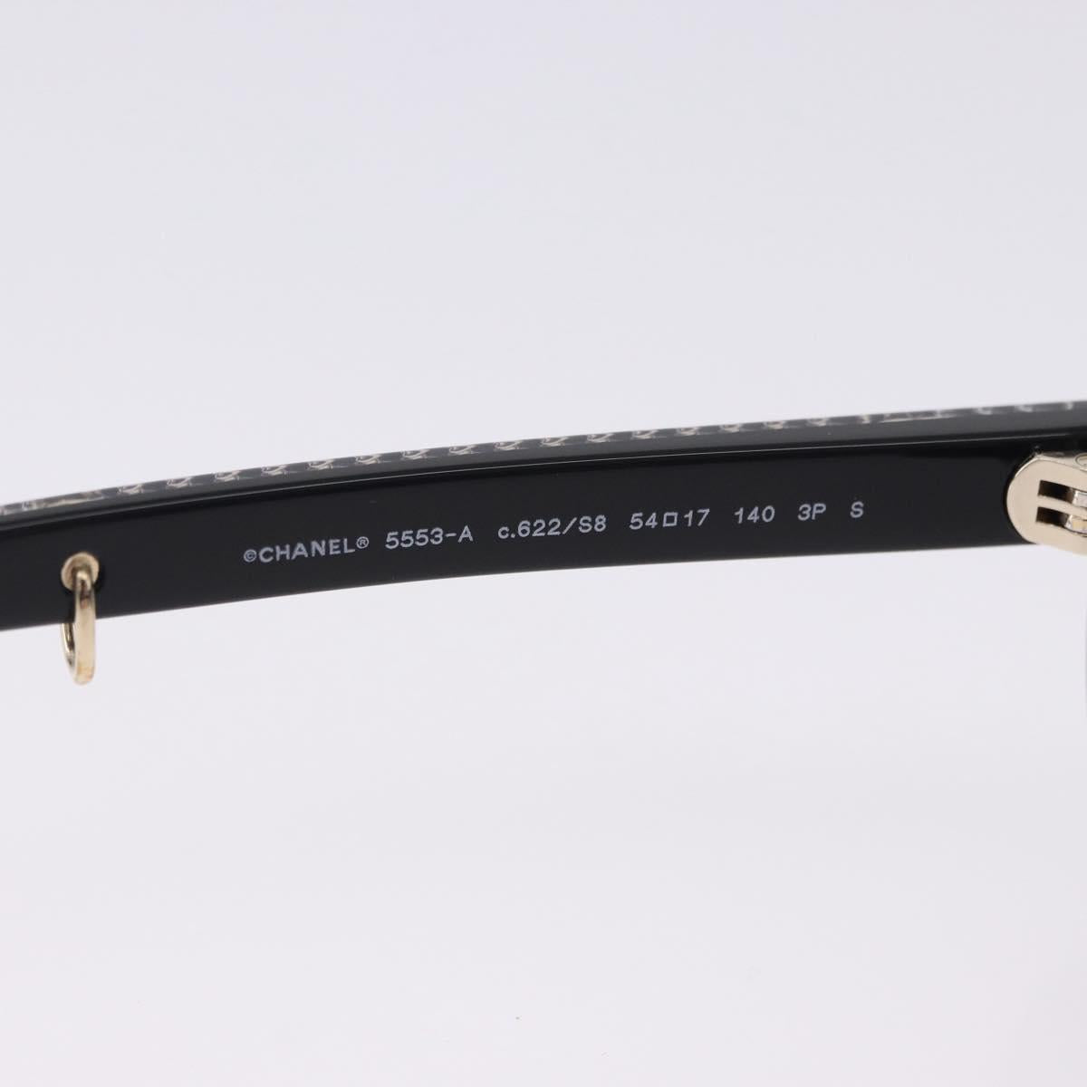 CHANEL COCO Mark Chain Rectangle Shape Sunglasses plastic CC Auth SW2687SAM