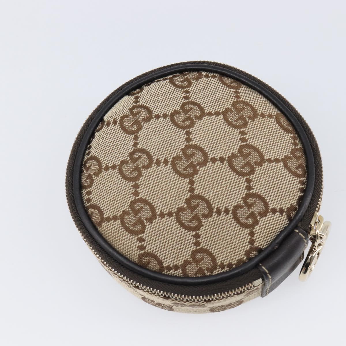 GUCCI GG Canvas Jewelry Case Beige Gold Tone 212247 Auth SW2691V